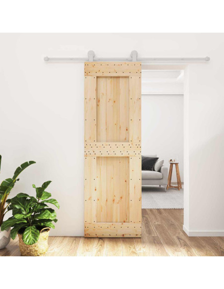 Porta scorrevole Naturale e Bianco 70 x 210 cm