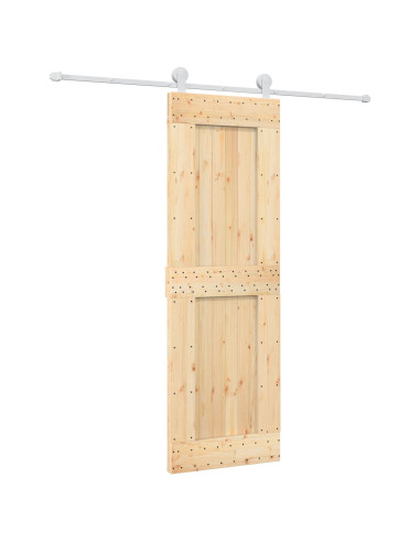 Porta scorrevole Naturale e Bianco 70 x 210 cm