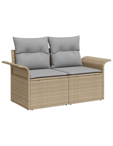 Set di divani 7 pz Beige e Grigio Chiaro