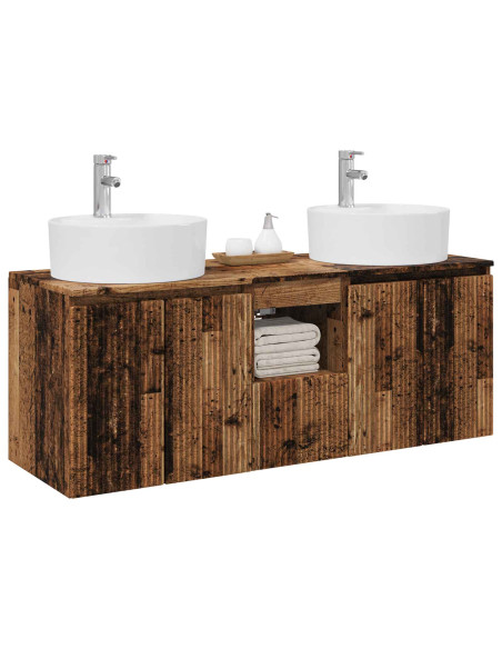 Set di Armadi da Bagno 3 pz Legno antico 49,5 x 44,5 x 65 cm