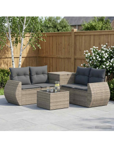 Set di divani 6 pz Grigio e Grigio Scuro