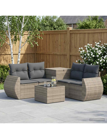 Set di divani 6 pz Grigio e Grigio Scuro