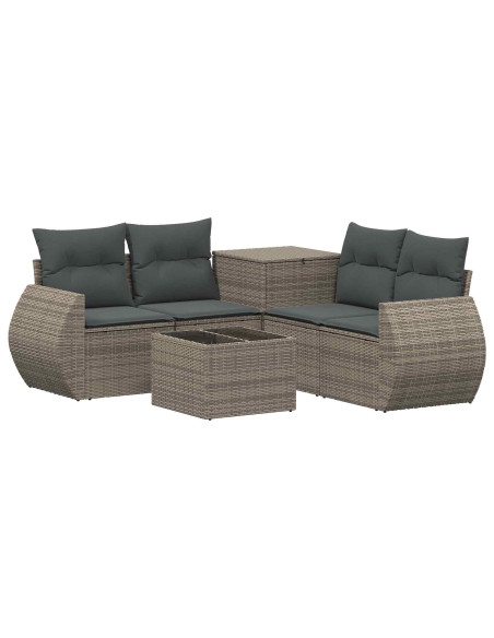 Set di divani 6 pz Grigio e Grigio Scuro