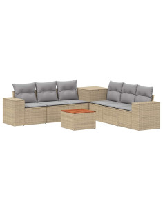 Set di divani 8 pz Beige e Grigio Chiaro 2
