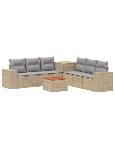 Set di divani 8 pz Beige e Grigio Chiaro