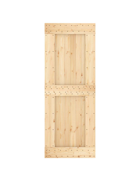 Porta scorrevole Naturale e Nero 80 x 210 cm