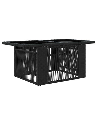 Set Divano da Giardino 4 pz Nero e Bianco Crema polyrattan