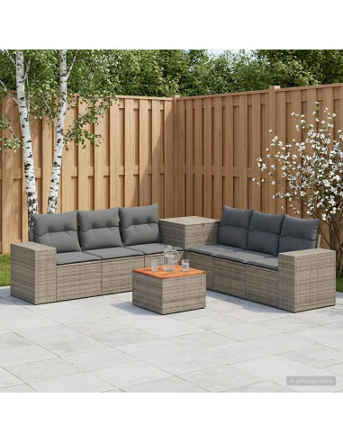 Set di divani 8 pz Grigio e Grigio Scuro