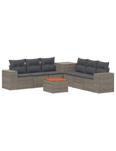 Set di divani 8 pz Grigio e Grigio Scuro 2
