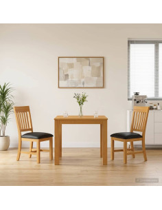 Set da pranzo 3 pz Nero Legno di Quercia Massello
