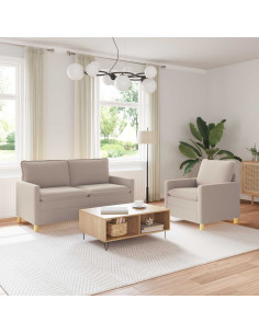 Set di divani 2 pz Grigio Chiaro Tessuto