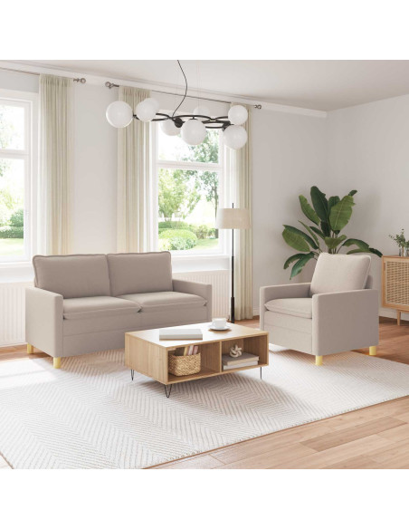 Set di divani 2 pz Grigio Chiaro Tessuto