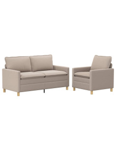 Set di divani 2 pz Grigio Chiaro Tessuto 2