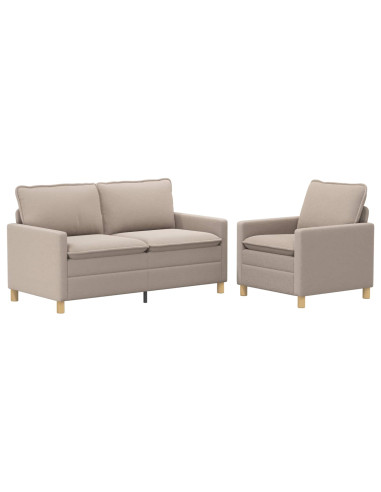 Set di divani 2 pz Grigio Chiaro Tessuto