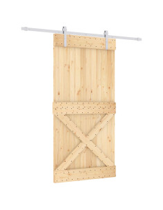 Porta scorrevole Naturale e Bianco 100 x 210 cm 2