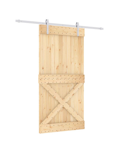 Porta scorrevole Naturale e Bianco 100 x 210 cm