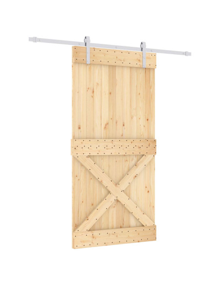 Porta scorrevole Naturale e Bianco 100 x 210 cm