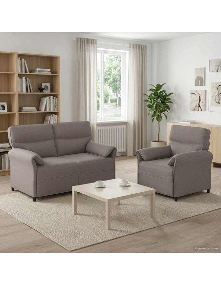 Set di divani 2 pz Tortora Tessuto