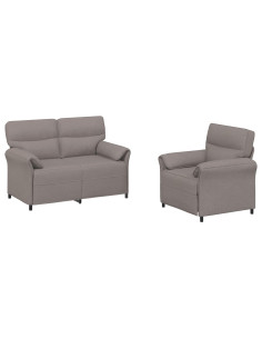 Set di divani 2 pz Tortora Tessuto 2