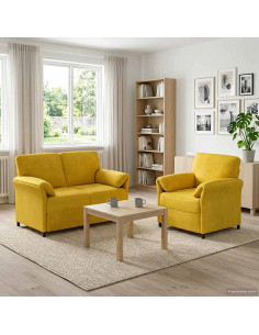 Set di divani 2 pz Giallo Velluto