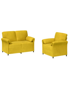Set di divani 2 pz Giallo Velluto 2