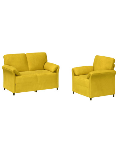 Set di divani 2 pz Giallo Velluto