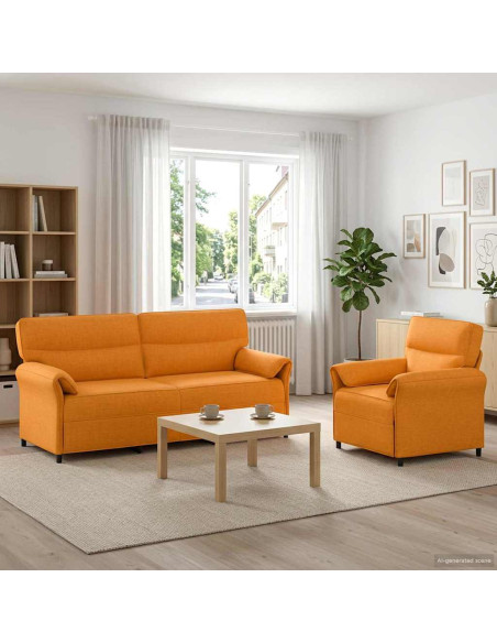 Set di divani 2 pz Giallo Scuro Tessuto