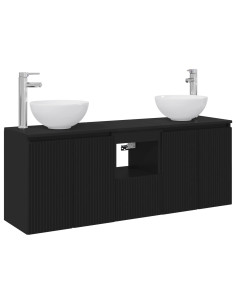 Set di Armadi da Bagno 3 pz Nero 49,5 x 41 x 64,5 cm 2