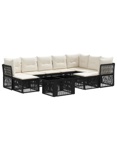 Set Divano da Giardino 10 pz Nero polyrattan 2