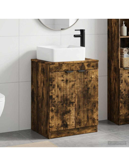 Set di mobili per il bagno Rovere Fumo Legno ingegnerizzato