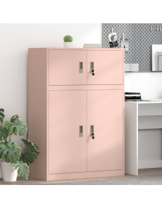 Armadio 2 pz Rosa 90 x 40 x 130 cm Acciaio Bloccabile