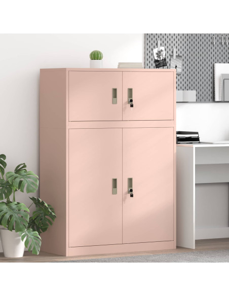 Armadio 2 pz Rosa 90 x 40 x 130 cm Acciaio Bloccabile