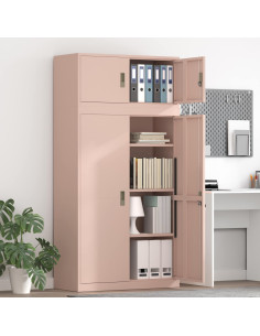 Armadio 2 pz Rosa 90 x 40 x 180 cm Acciaio Bloccabile