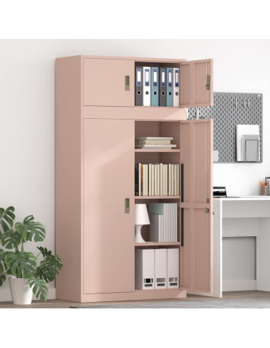 Armadio 2 pz Rosa 90 x 40 x 180 cm Acciaio Bloccabile