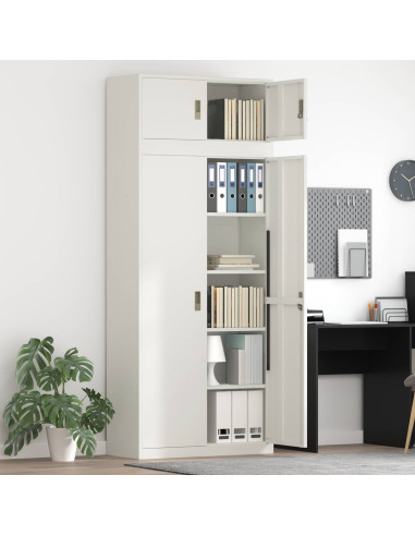 Armadio 2 pz Bianco 90 x 40 x 220 cm Acciaio Bloccabile