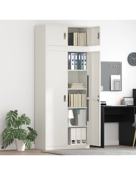 Armadio 2 pz Bianco 90 x 40 x 220 cm Acciaio Bloccabile