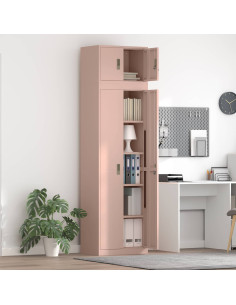 Armadio 2 pz Rosa 60 x 40 x 220 cm Acciaio Bloccabile