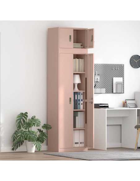 Armadio 2 pz Rosa 60 x 40 x 220 cm Acciaio Bloccabile
