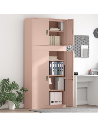 Armadio 2 pz Rosa 90 x 40 x 210 cm Acciaio Bloccabile