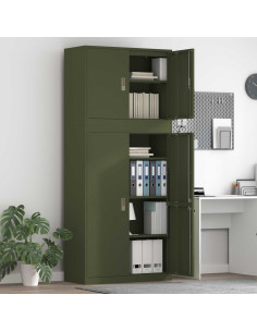 Armadio 2 pz Verde Oliva 90 x 40 x 210 cm Acciaio Bloccabile