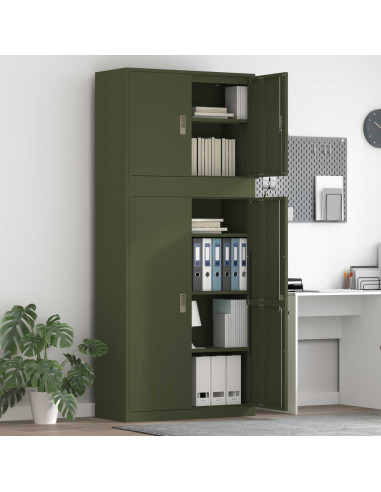 Armadio 2 pz Verde Oliva 90 x 40 x 210 cm Acciaio Bloccabile