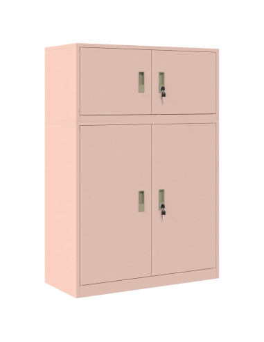 Armadio 2 pz Rosa 90 x 40 x 130 cm Acciaio Bloccabile