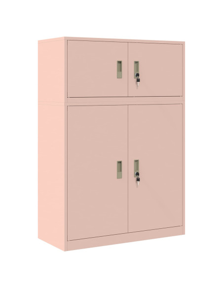 Armadio 2 pz Rosa 90 x 40 x 130 cm Acciaio Bloccabile