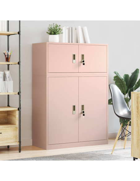 Armadio 2 pz Rosa 90 x 40 x 130 cm Acciaio Bloccabile