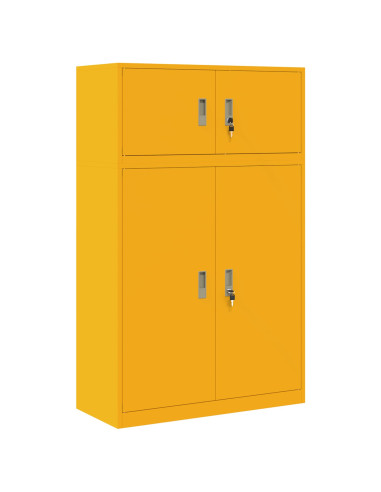 Armadio 2 pz Giallo senape 90 x 40 x 145 cm Acciaio Bloccabile