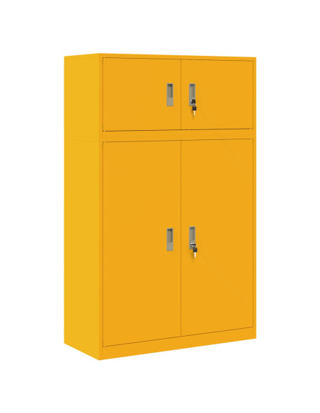 Armadio 2 pz Giallo senape 90 x 40 x 145 cm Acciaio Bloccabile
