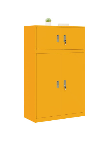 Armadio 2 pz Giallo senape 90 x 40 x 145 cm Acciaio Bloccabile
