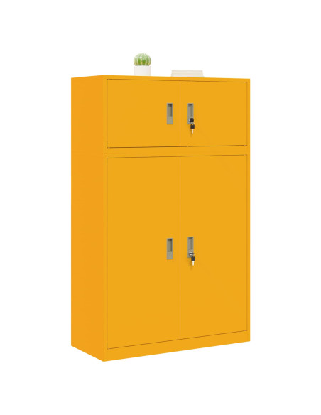 Armadio 2 pz Giallo senape 90 x 40 x 145 cm Acciaio Bloccabile
