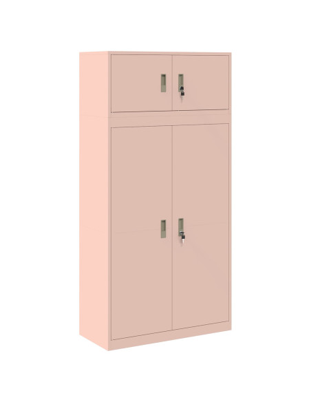 Armadio 2 pz Rosa 90 x 40 x 180 cm Acciaio Bloccabile
