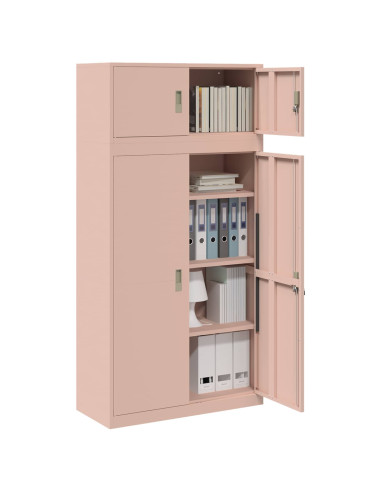 Armadio 2 pz Rosa 90 x 40 x 180 cm Acciaio Bloccabile